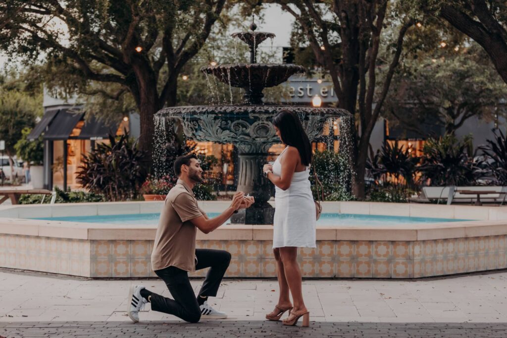 hyde park village downtown tampa surprise proposal engagement session