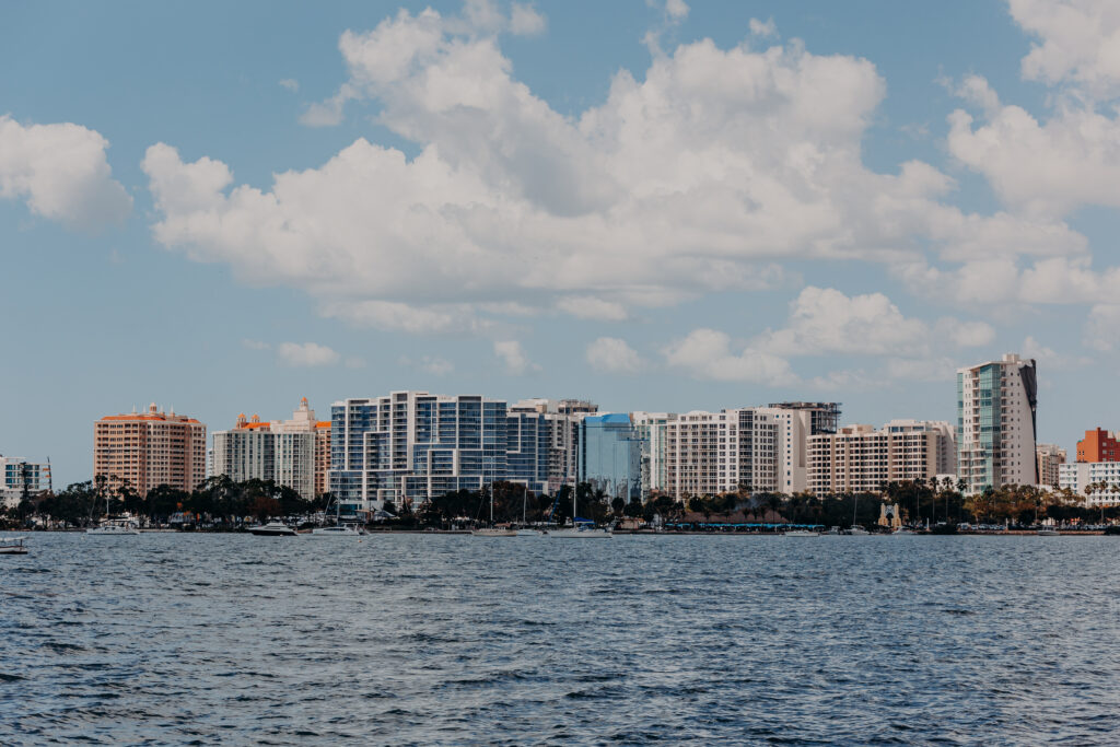Downtown Sarasota waterfront view near Selby Botanical Gardens in Florida