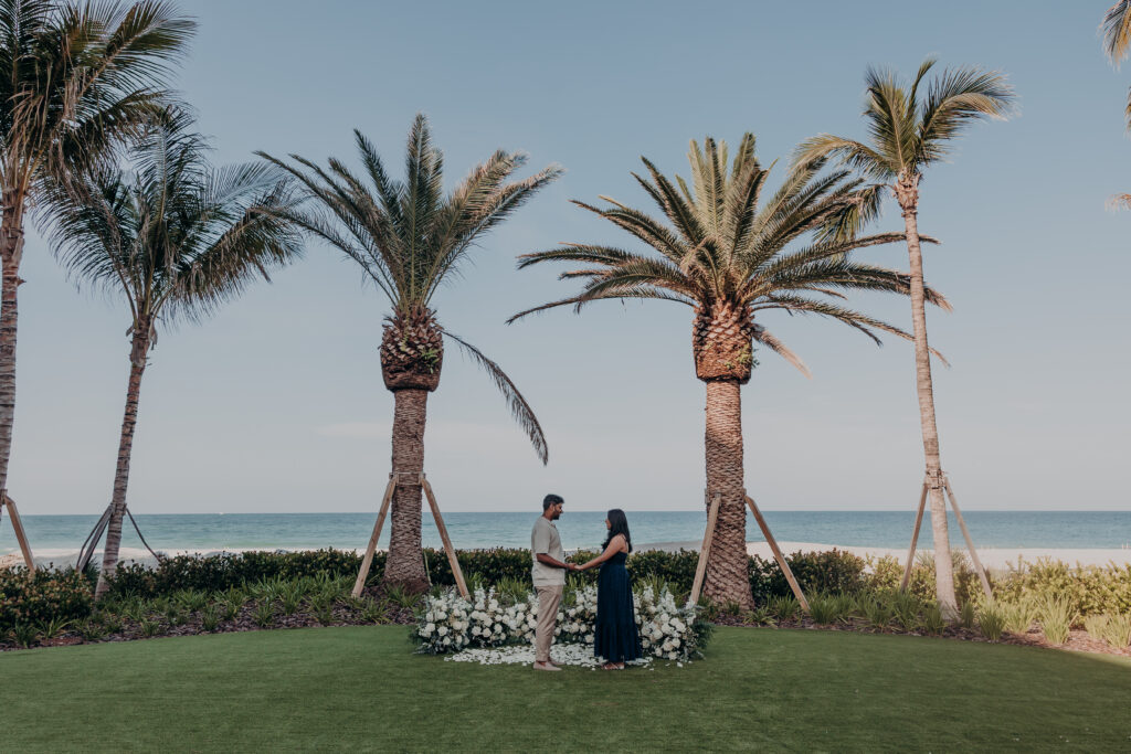 Luxury beach proposal setup by Certified Cupid at St. Regis Longboat Key Sarasota