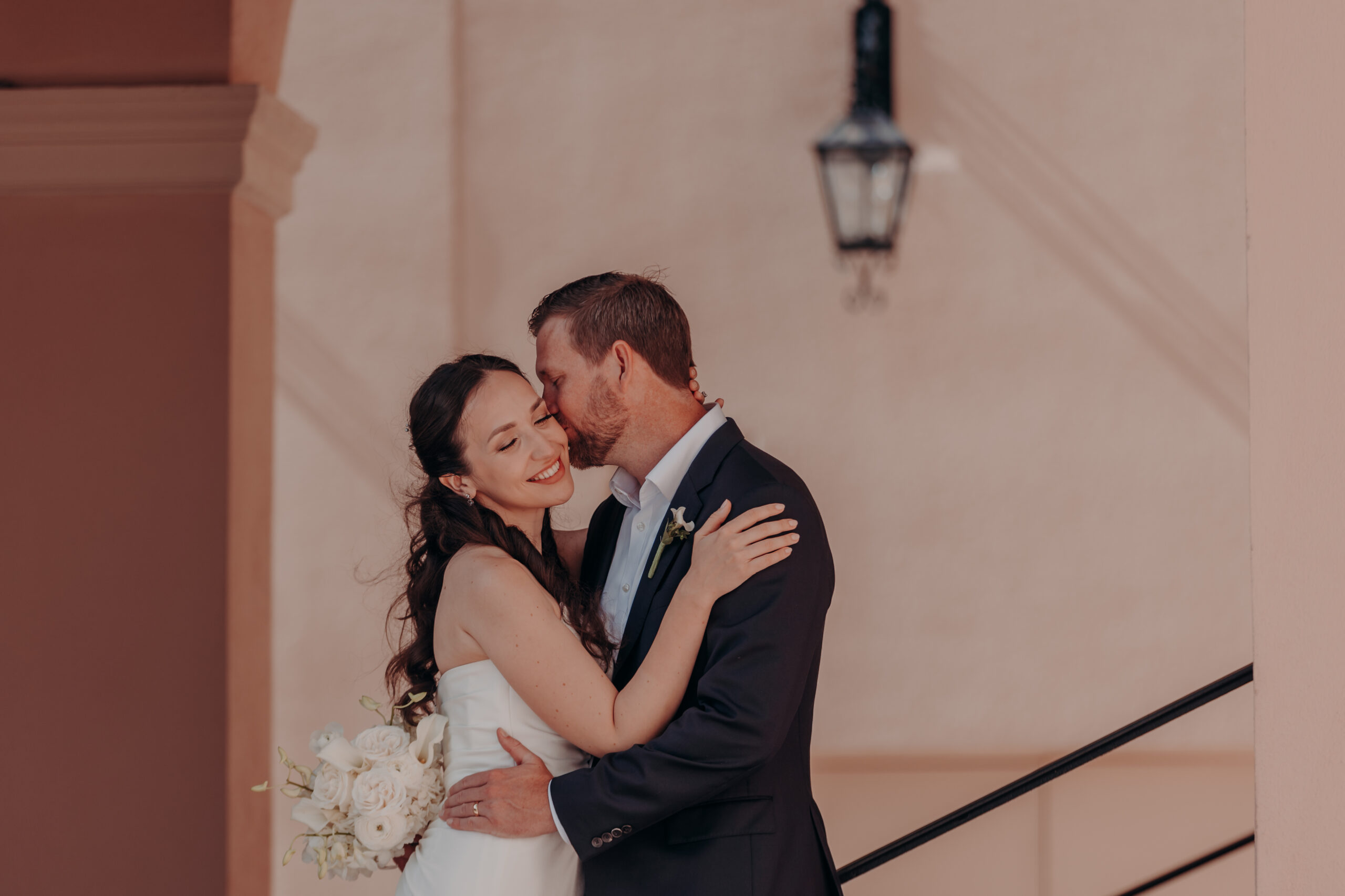 Will lifting Liza in celebration outside the Historic Sarasota County Courthouse on their wedding morning