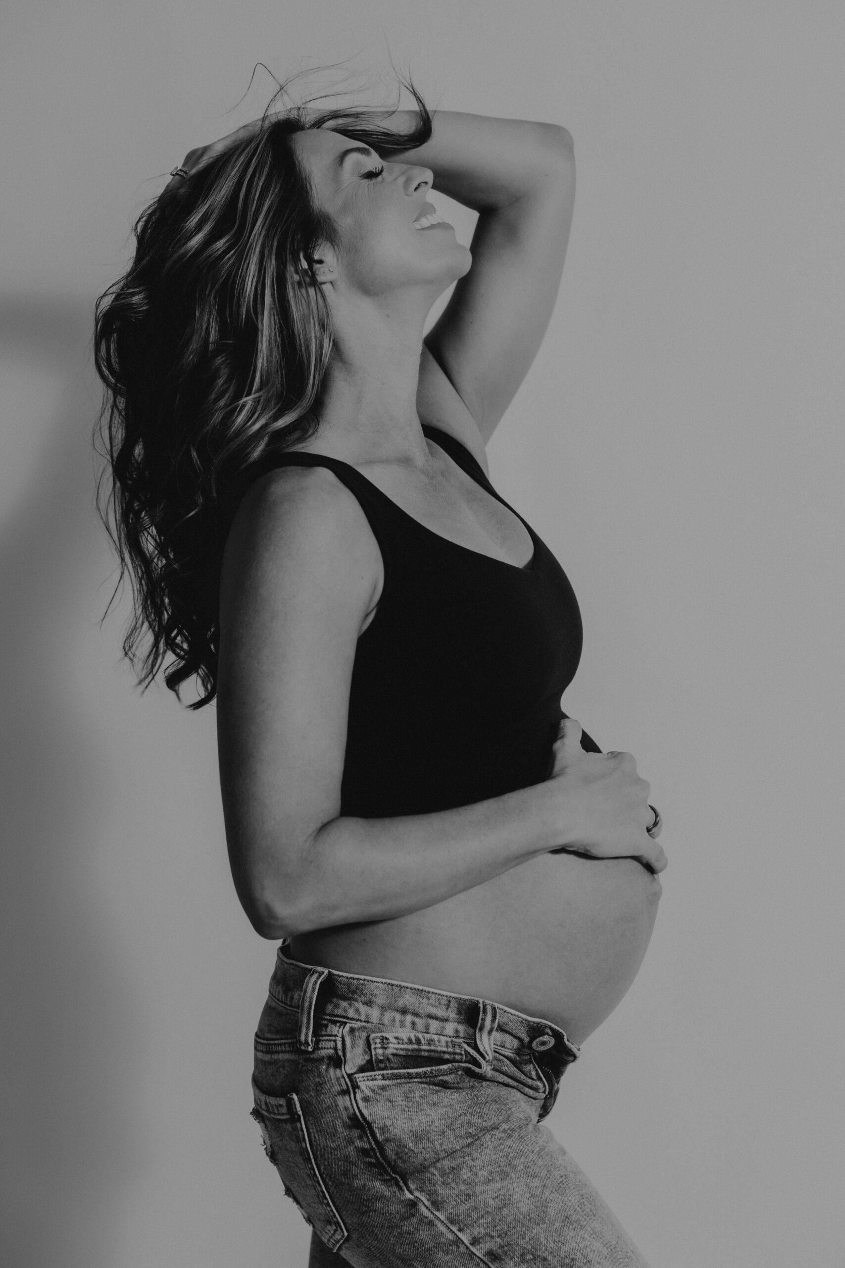 Studio maternity photographer Sarasota FL moody Angela Moon Photography