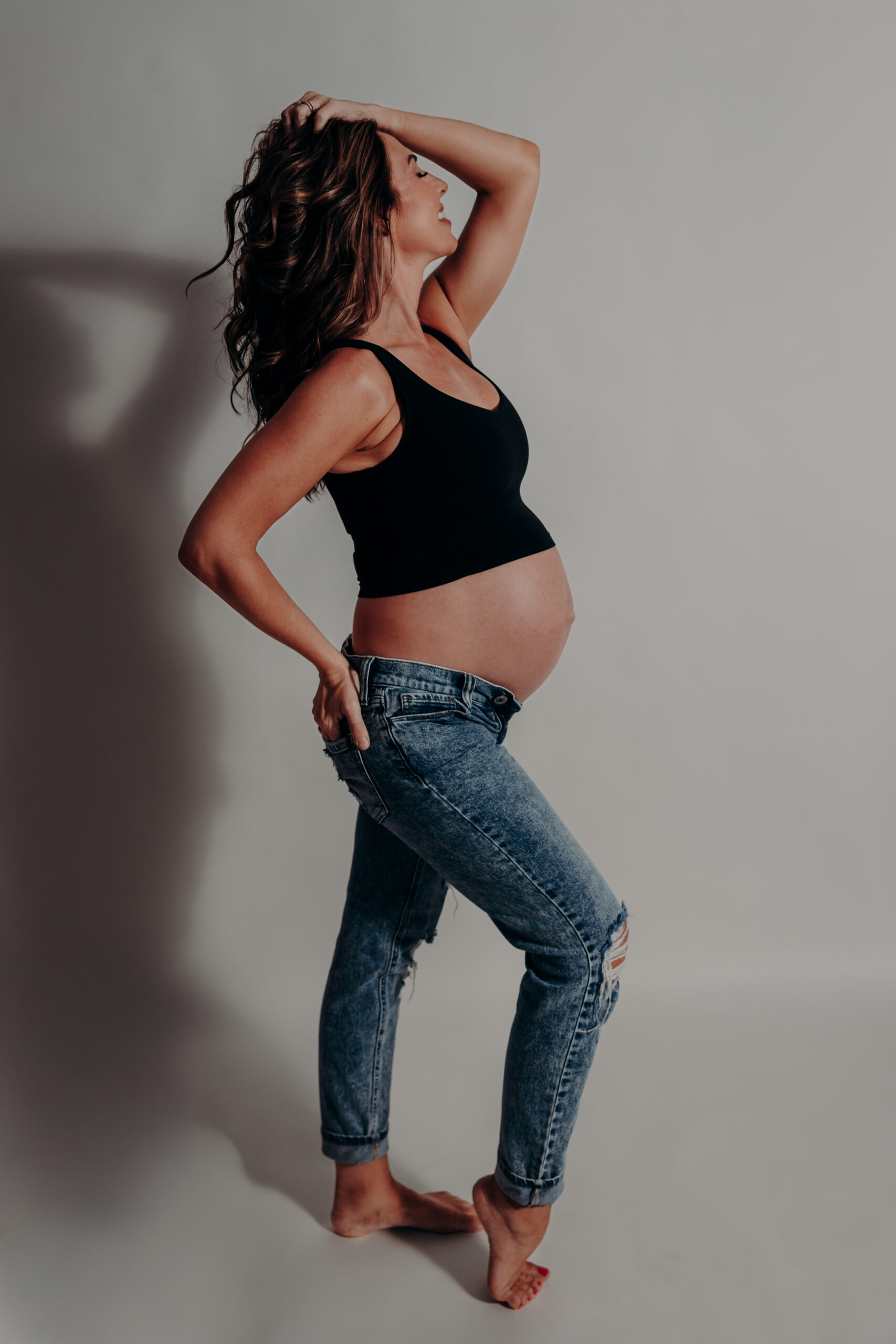 Studio maternity photographer Sarasota FL moody Angela Moon Photography