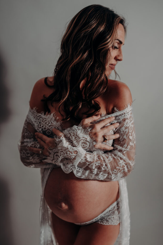 Studio maternity photographer Sarasota FL moody Angela Moon Photography