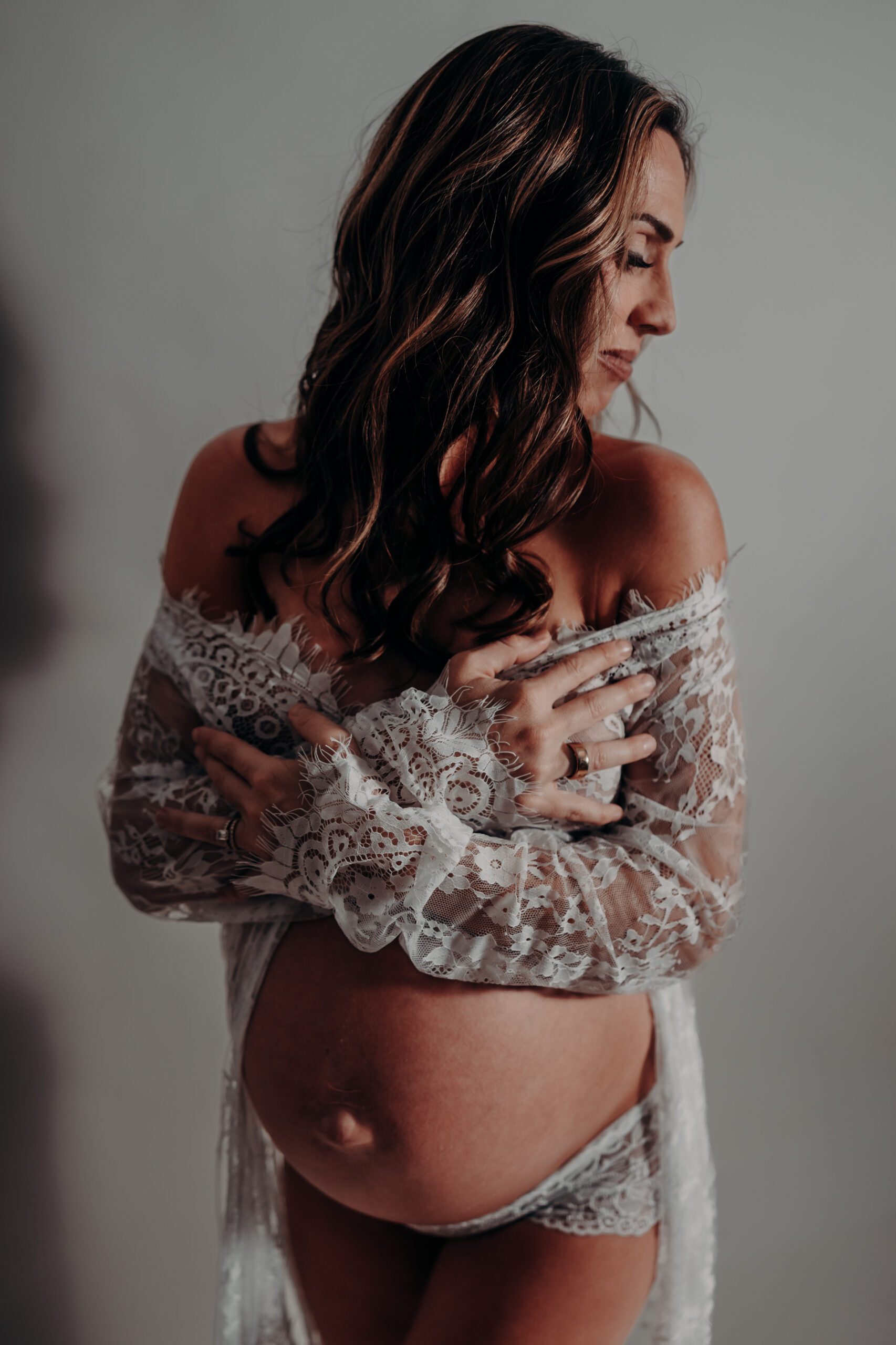 Studio maternity photographer Sarasota FL moody Angela Moon Photography