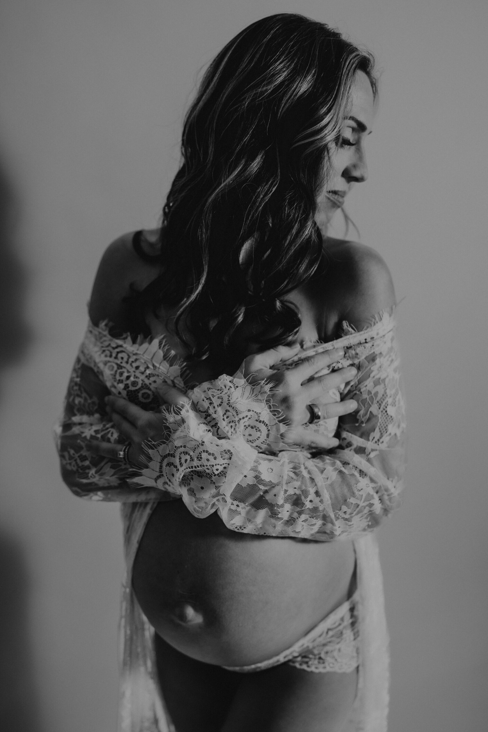 Studio maternity photographer Sarasota FL moody Angela Moon Photography
