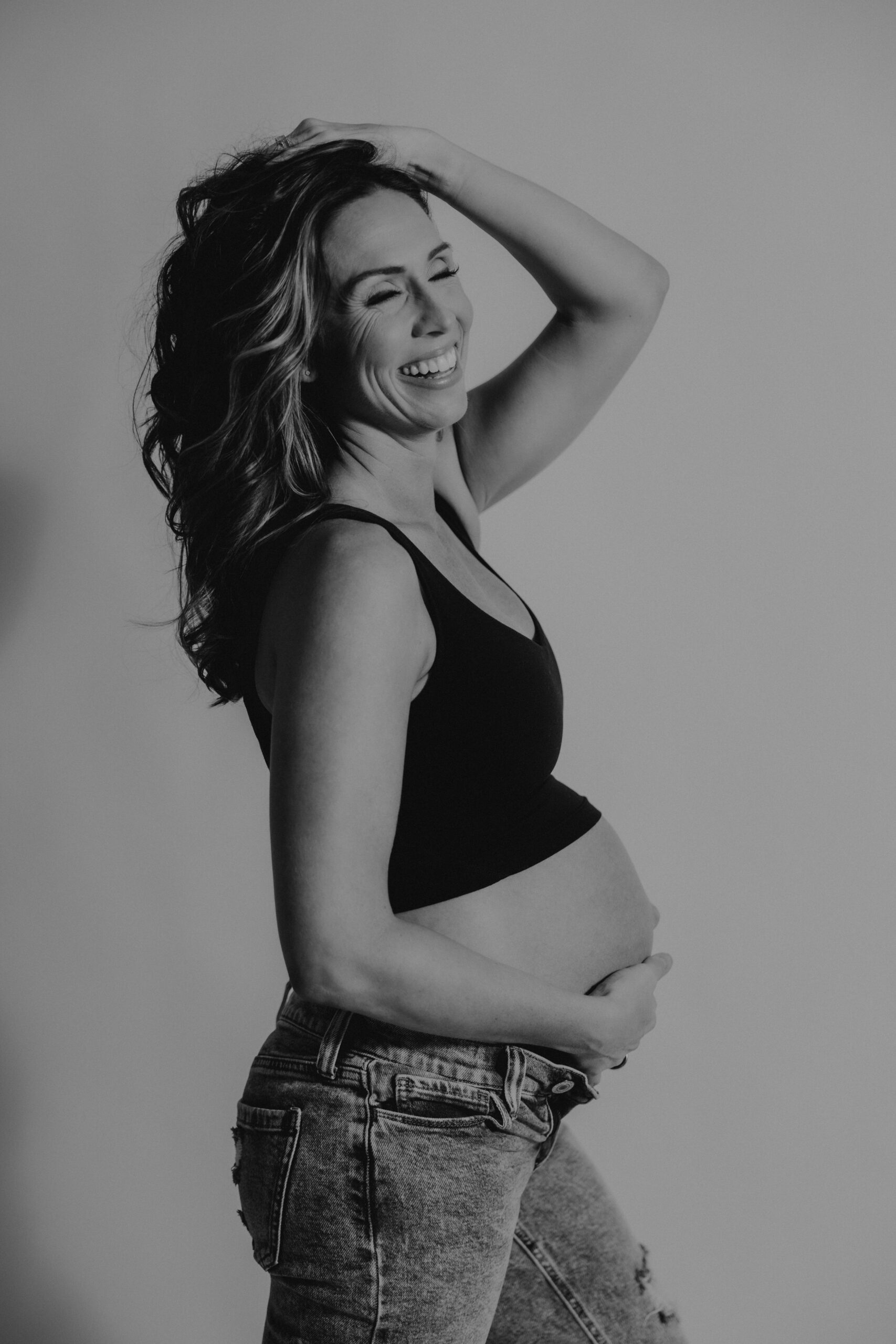 Studio maternity photographer Sarasota FL moody Angela Moon Photography
