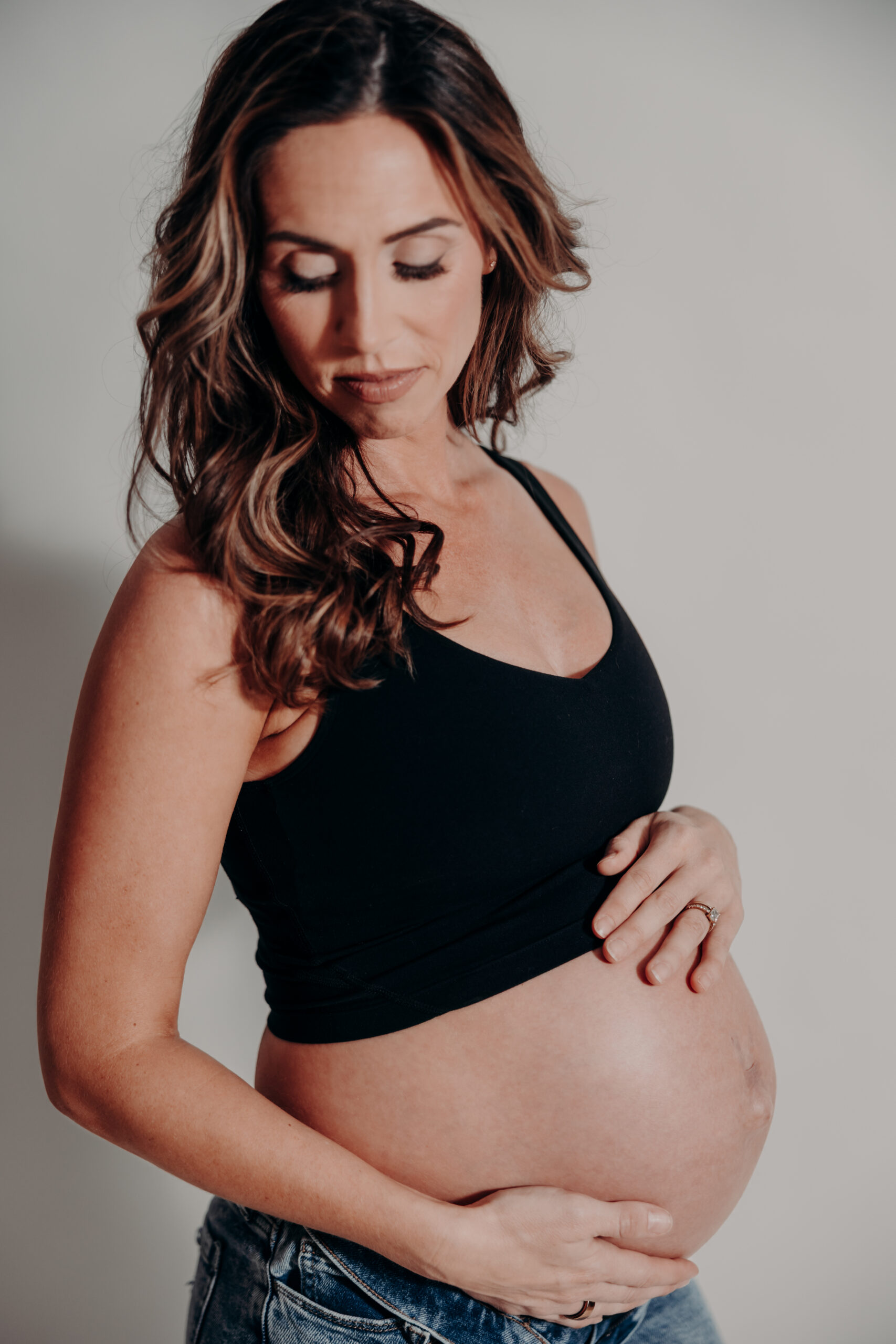 Studio maternity photographer Sarasota FL moody Angela Moon Photography