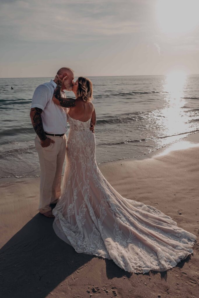 Sunset beach elopement portrait Siesta Key Sarasota Florida