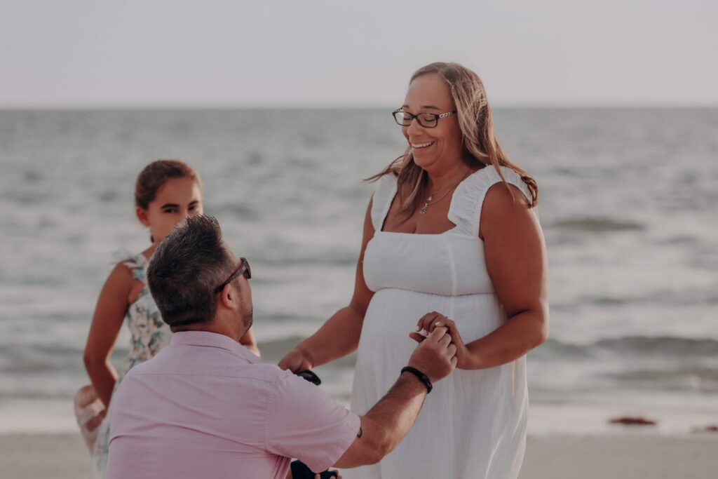 siesta key beach proposal first kiss newly engaged sarasota