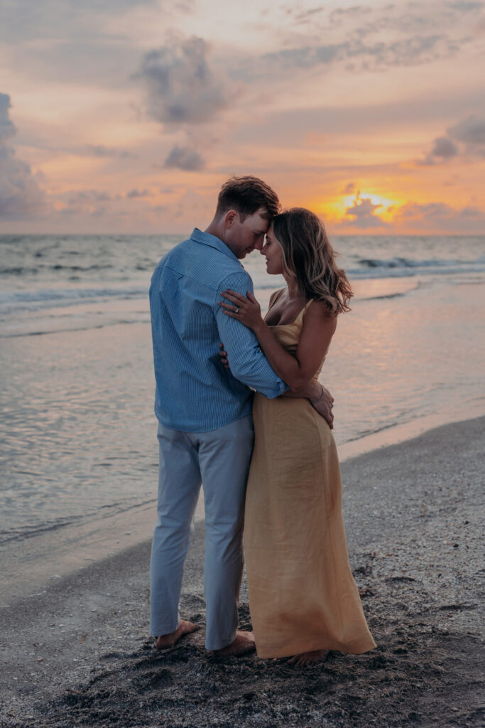 Golden hour portrait of Michael and Regan after their Zota Beach Resort proposal
