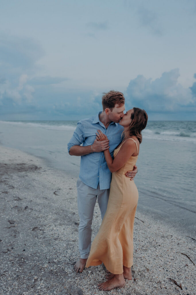 Golden hour portrait of Michael and Regan after their Zota Beach Resort proposal