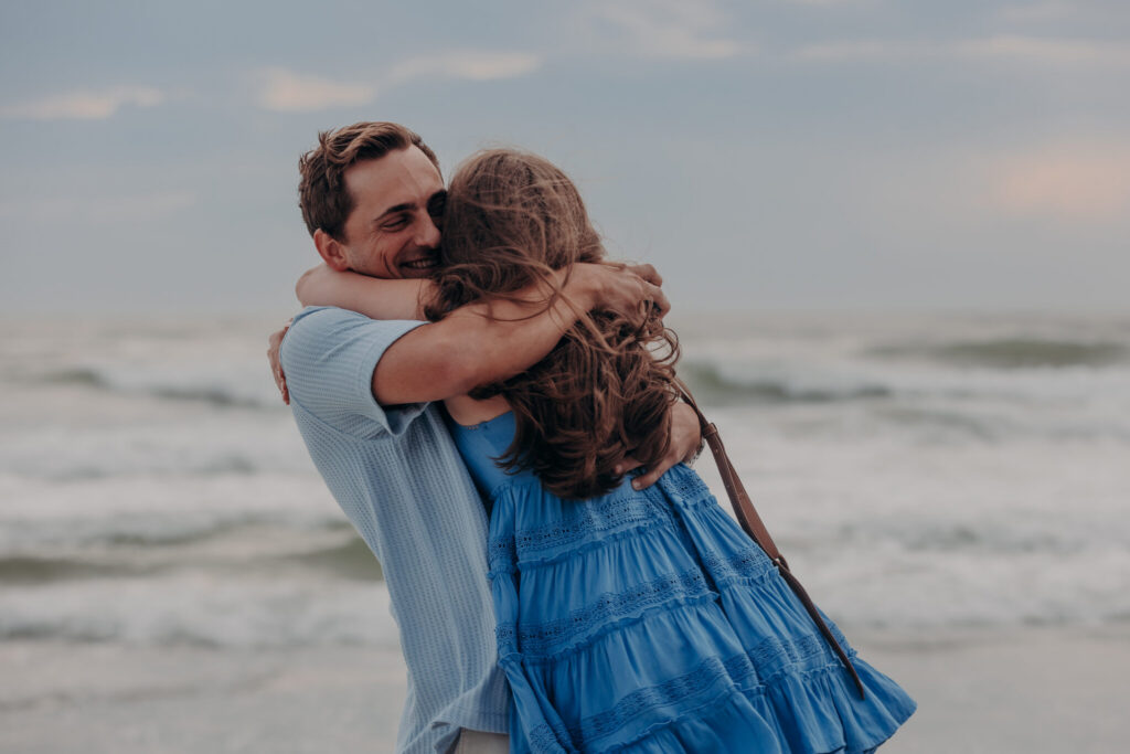 Candid proposal moment on the beach at Longboat Key Club (8)