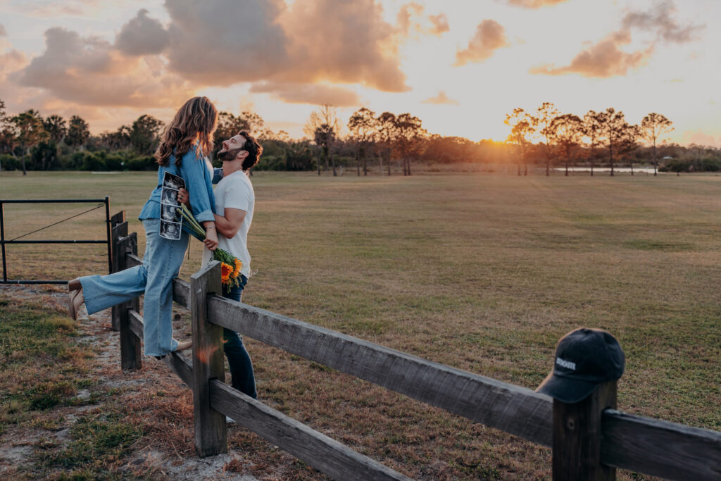 Kate and Warren's pregnancy announcement at Tom Bennett Park in Ellenton
